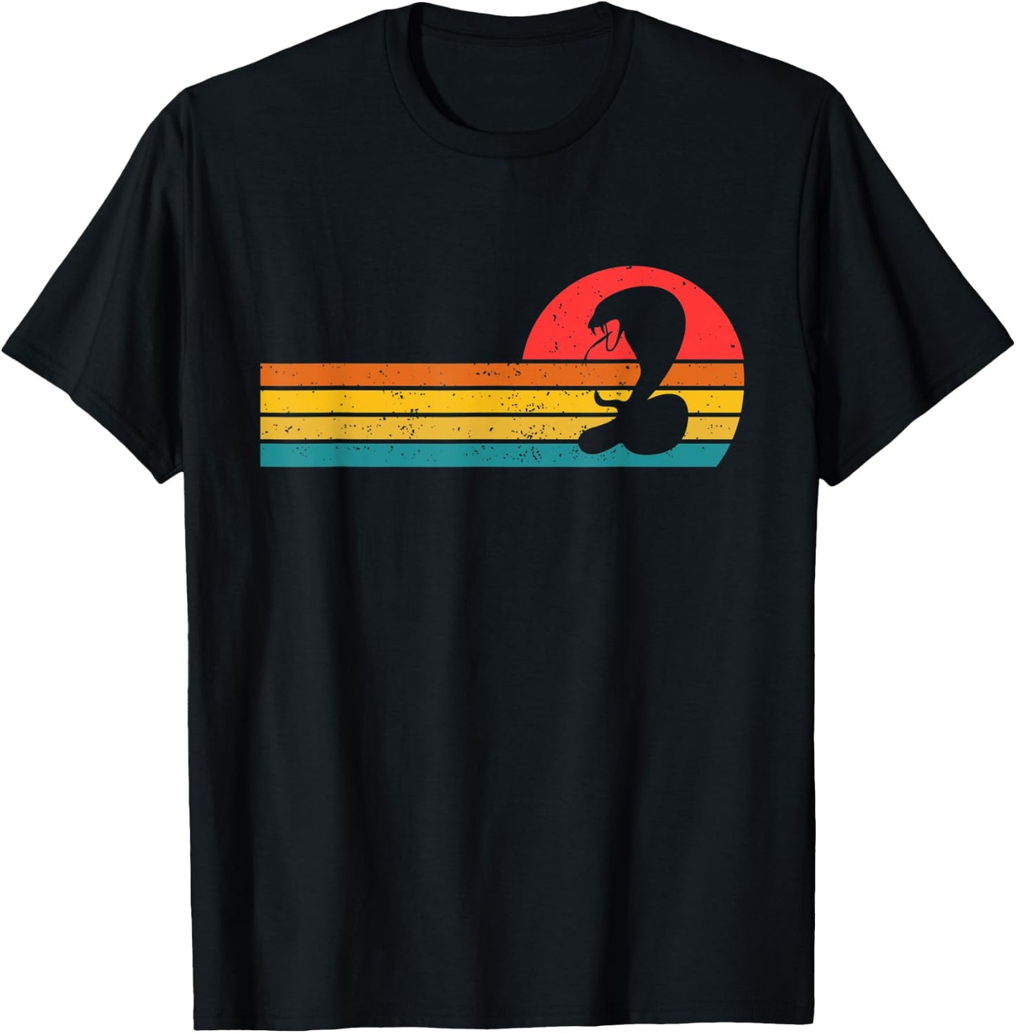 Cobra Snake Retro 80s Vintage T-Shirt - T-Shirt | Black