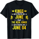 Kings Are Born In June Real Kings Are Born On June 04 T-Shirt - T-Shirt | Black