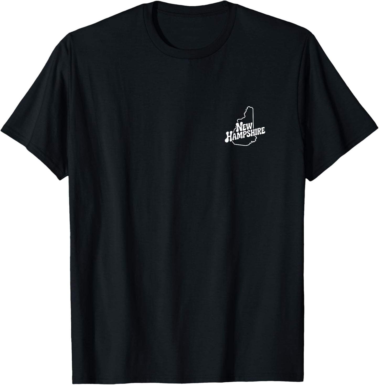 New Hampshire Minimalist Badge Patch Line Art NH T-Shirt - T-Shirt | Black