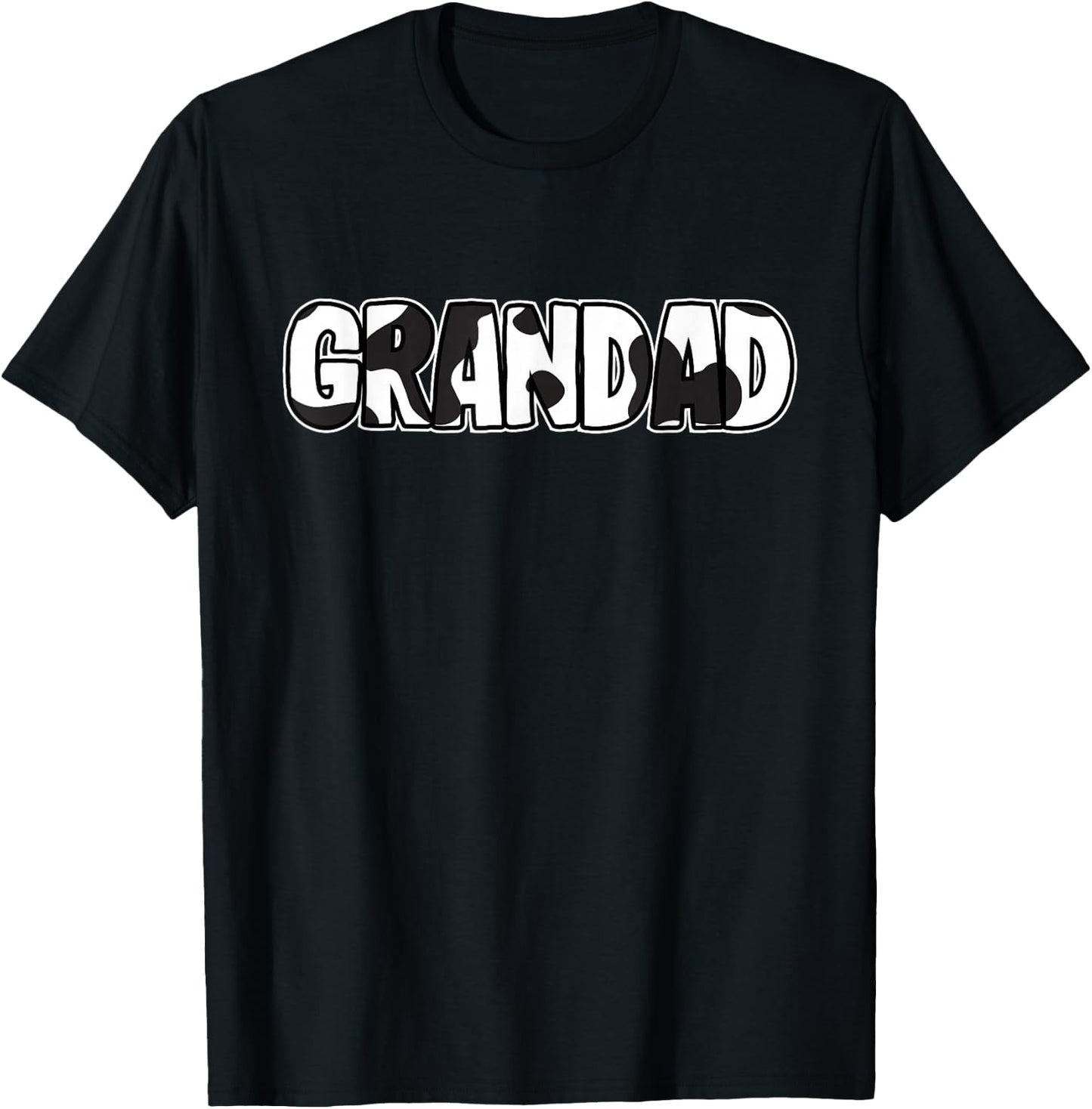 Cow Grandad Pattern Family Matching Birthday Party Farm T-Shirt - T-Shirt | Black