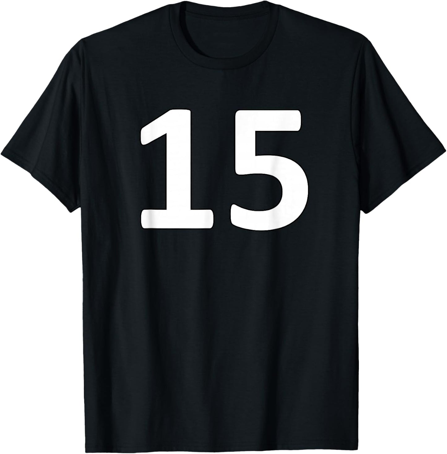 Number 15 Sports Jersey For Teams, Players, and Fans T-Shirt - T-Shirt | Black
