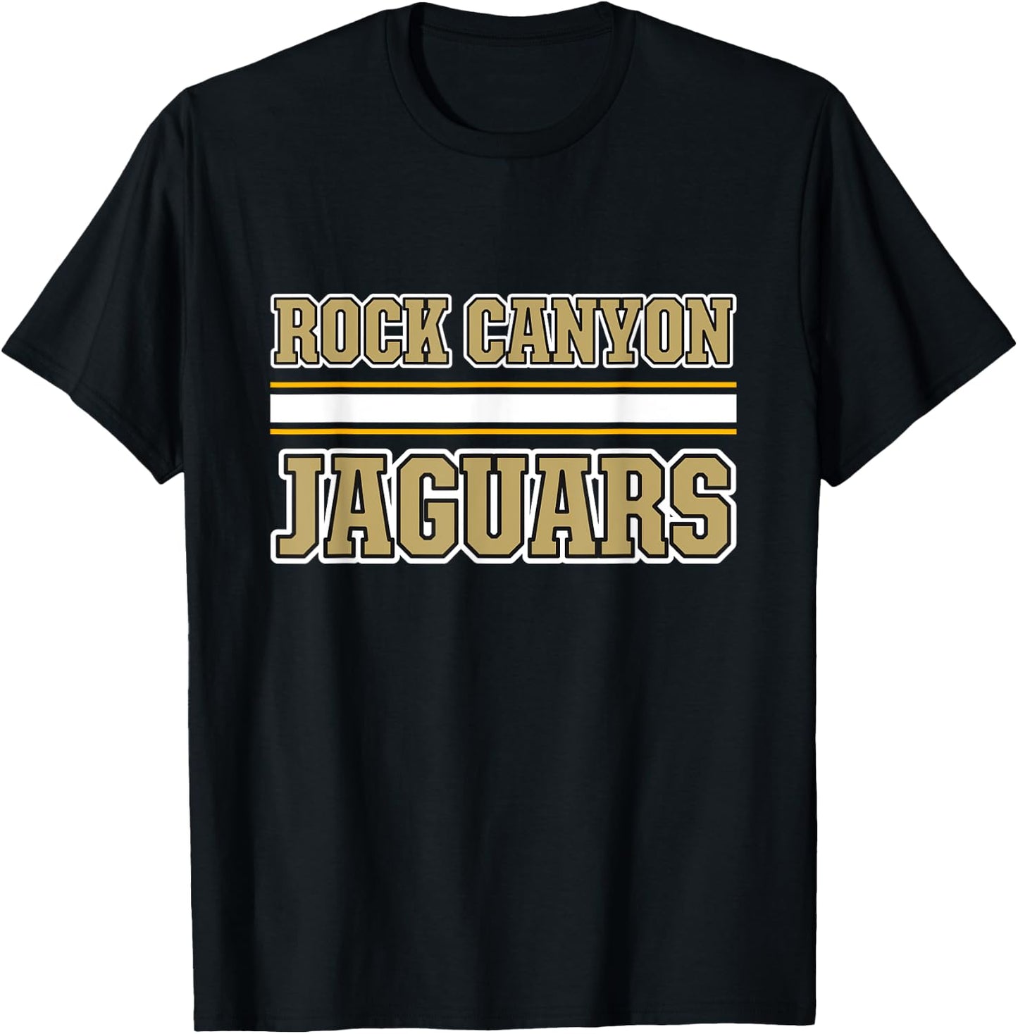 Rock Canyon Jaguars Horizontal Stripes T-Shirt - T-Shirt | Black