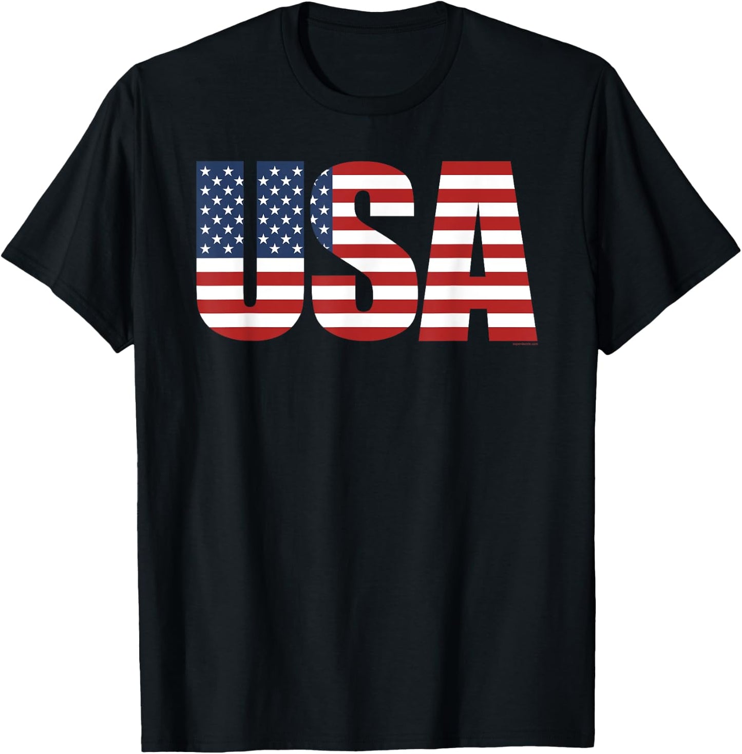 USA Shirt Men Women Kids Patriotic American Flag 4th of July T-Shirt - T-Shirt | Black