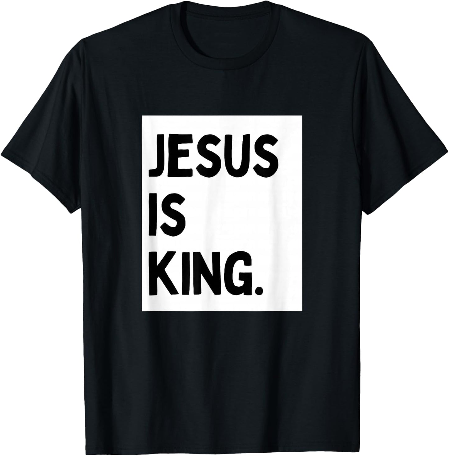 Jesus Is King - Minimalist Christian Religious Jesus T-Shirt - T-Shirt | Black