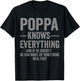 Poppa Knows Everything Funny Humor T-Shirt - T-Shirt | Black