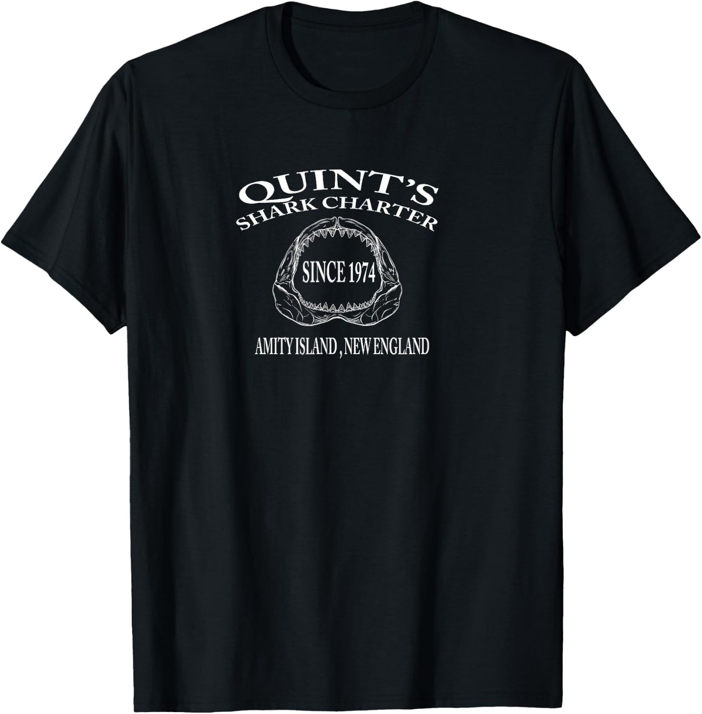 Quints Shark Fishing Charters T-Shirt - T-Shirt | Black