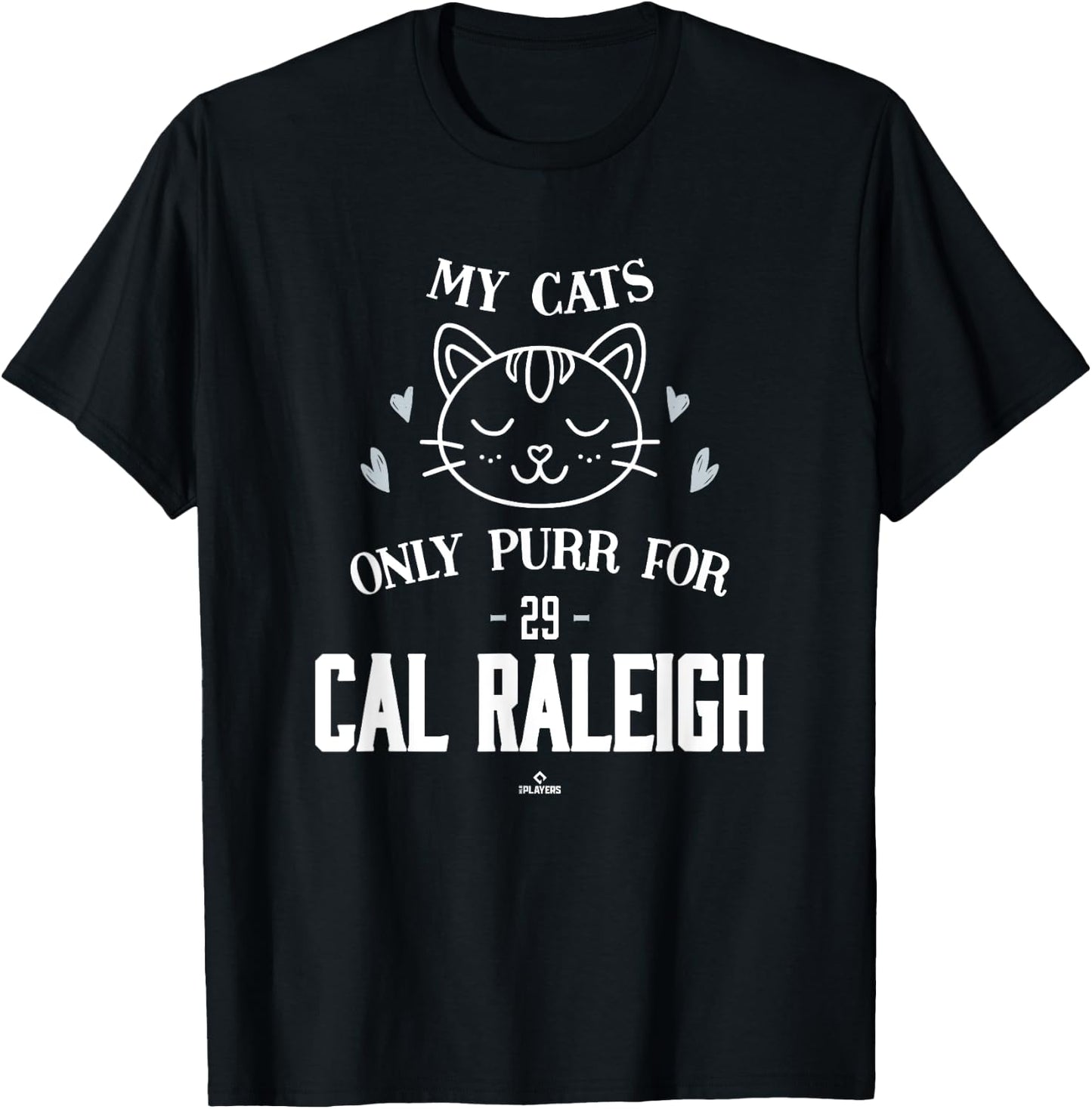Cat Lovers for Cal Raleigh Seattle Baseball MLBPA T-Shirt - T-Shirt | Black