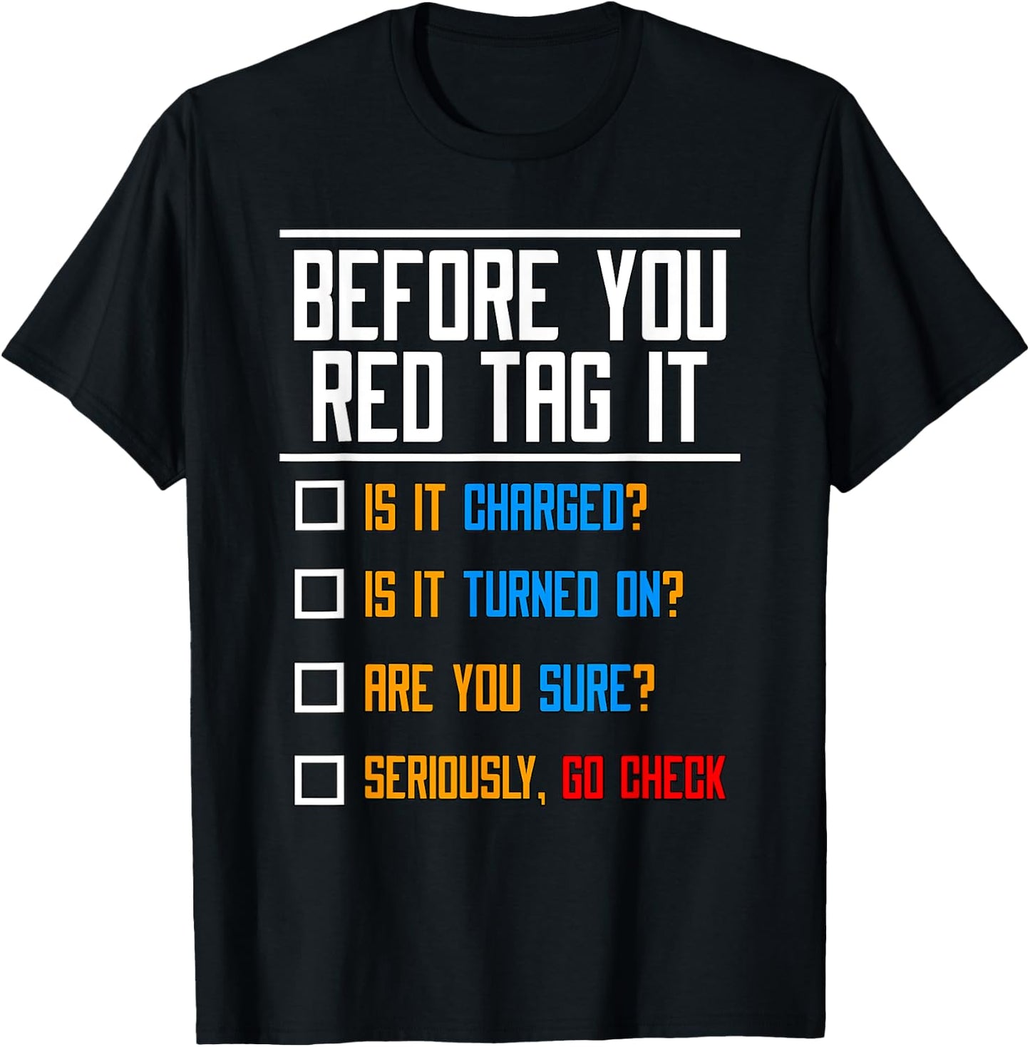 Before You Red Tag IT Associates Problem Solver Swagazon T-Shirt - T-Shirt | Black