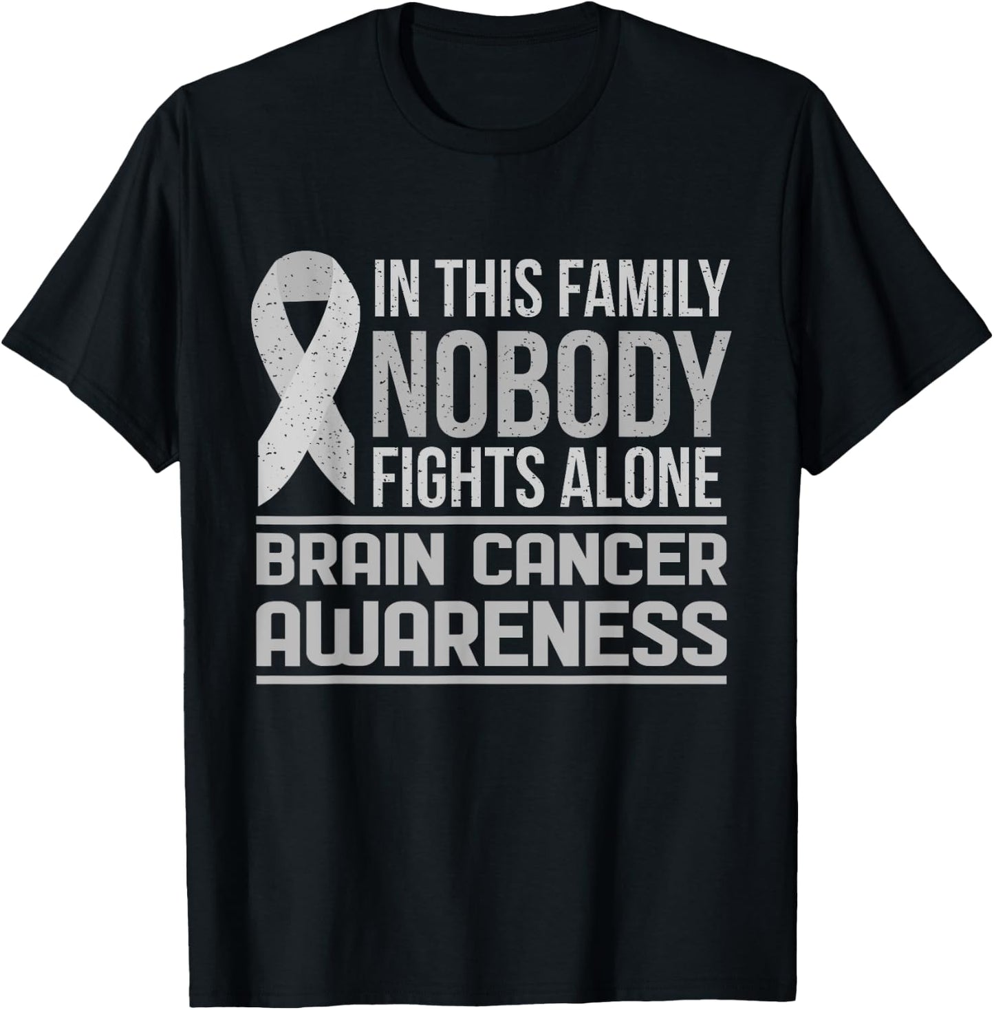 Brain Cancer Awareness Shirt Wear Gray Fight Brain Cancer T-Shirt - T-Shirt | Black