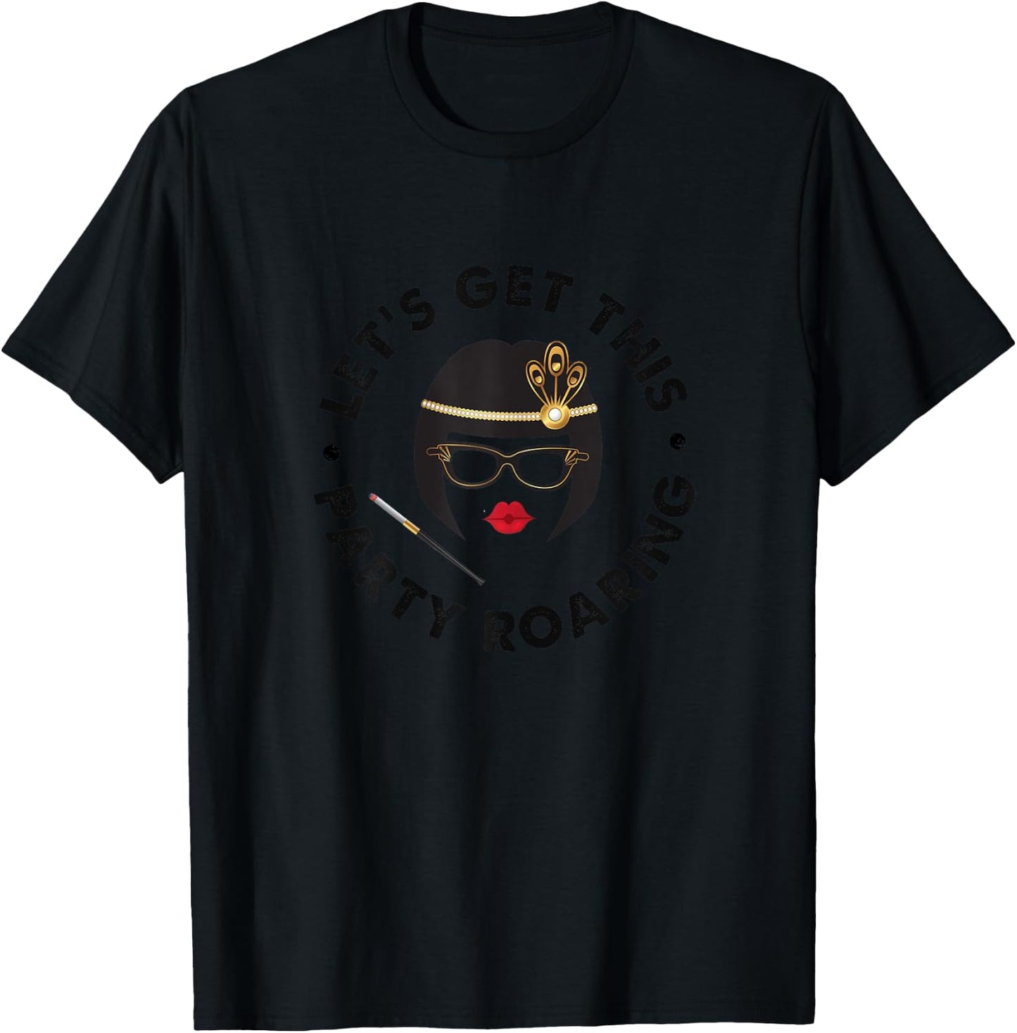 Roaring Twenties Hats Costume 2020s Art Deco Party T-Shirt - T-Shirt | Black