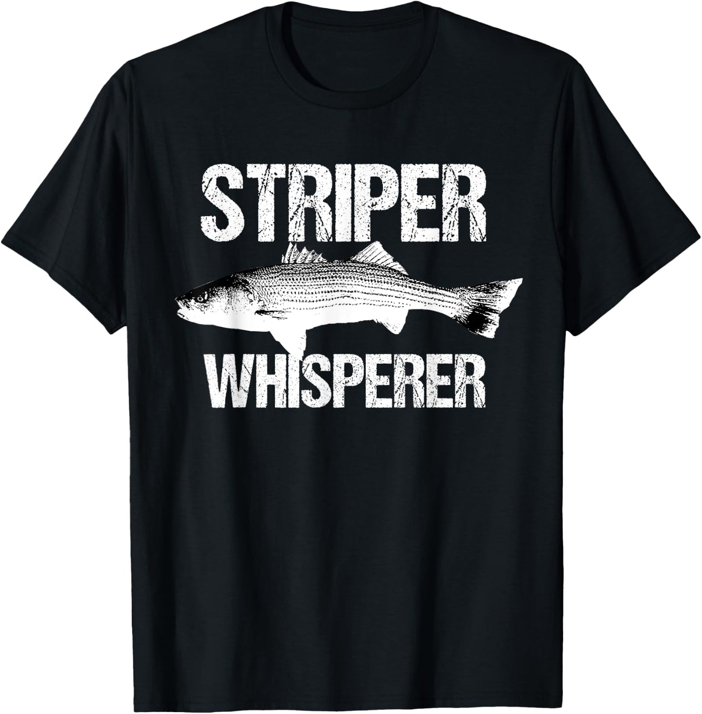Striper Whisperer Cool Bass Fly Fishing Fish Fisherman Gift T-Shirt - T-Shirt | Black