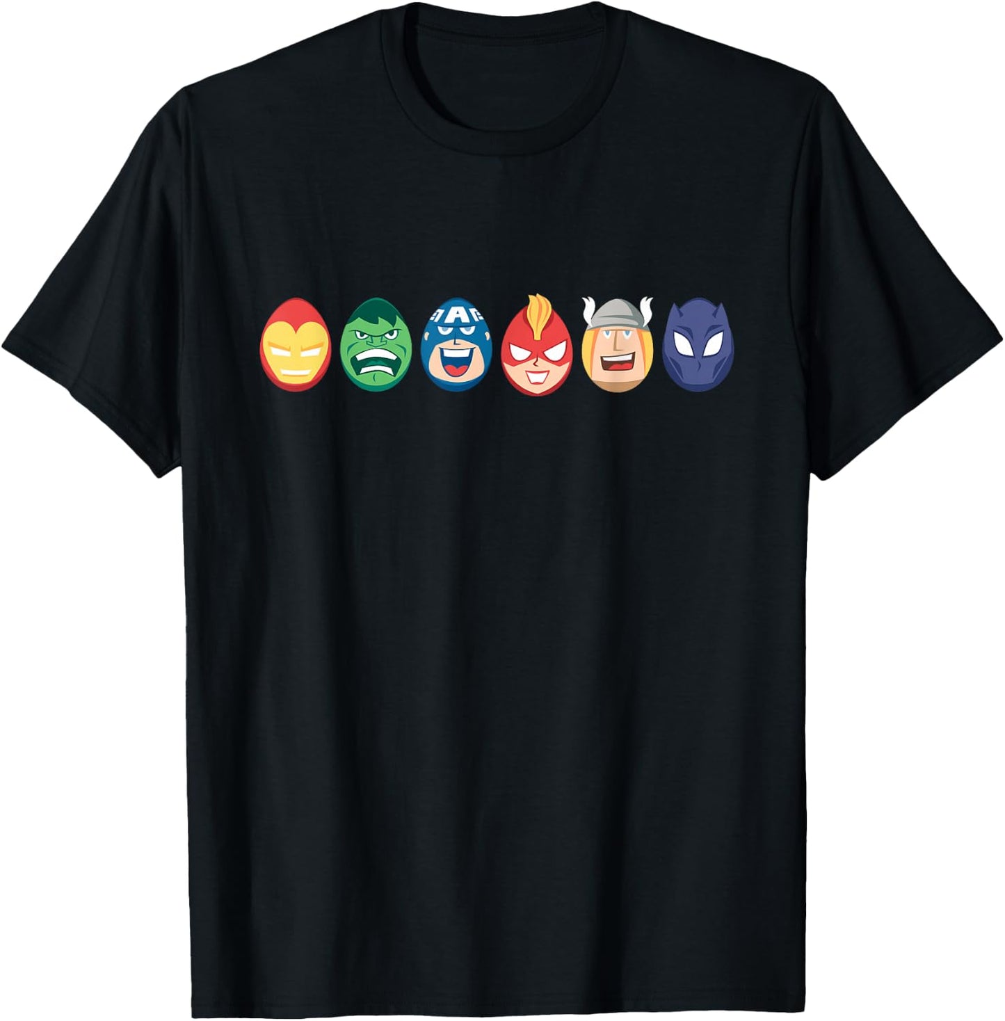 Marvel Avengers Super Heroes Toony Easter Eggs T-Shirt - T-Shirt | Black
