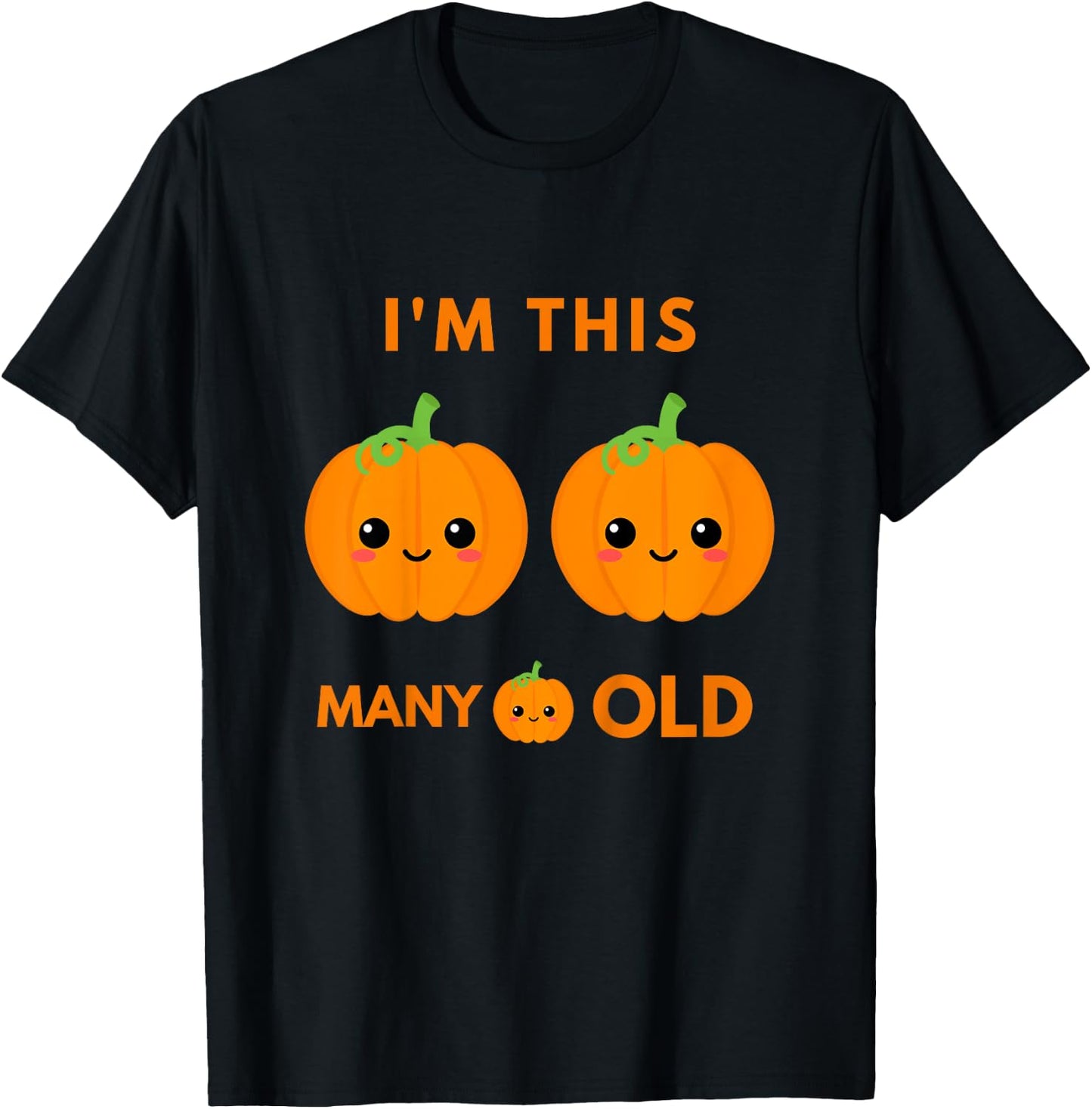 Kids I'm This Many Pumpkins Old - Pumpkin 2nd Bday 2 Years Old T-Shirt - T-Shirt | Black