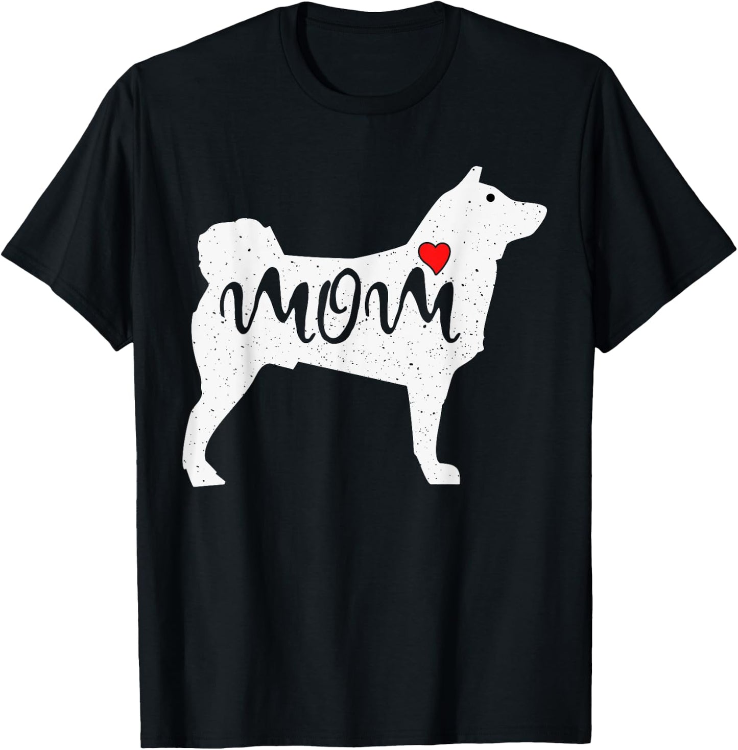 Akita Inu Dog Mom Mothers Day Heart Puppy Lover T-Shirt - T-Shirt | Black