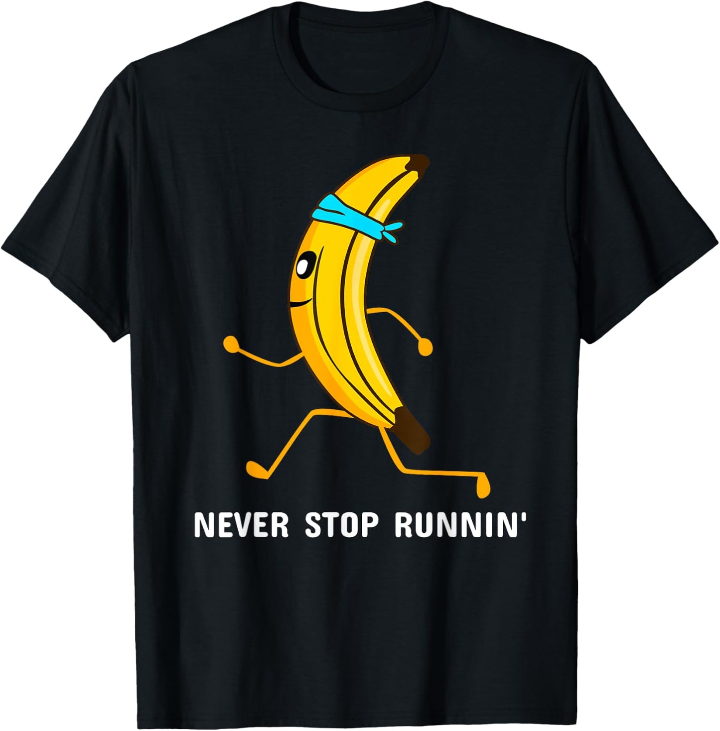 Never stop running - running banana - jogging T-Shirt - T-Shirt | Black