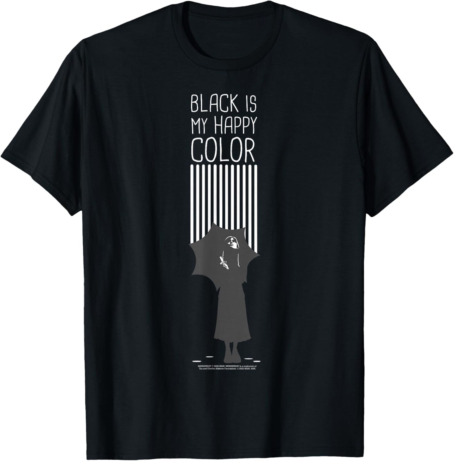 Wednesday Black is My Happy Color Quote T-Shirt - T-Shirt | Black