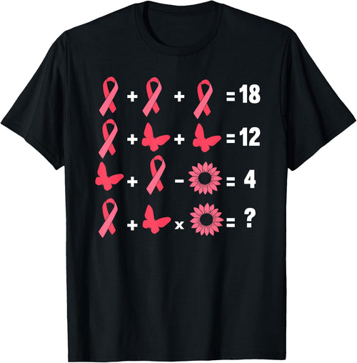 Math Equation Breast Cancer Awareness Teacher Pink Ribbon Men Women Girls Kids