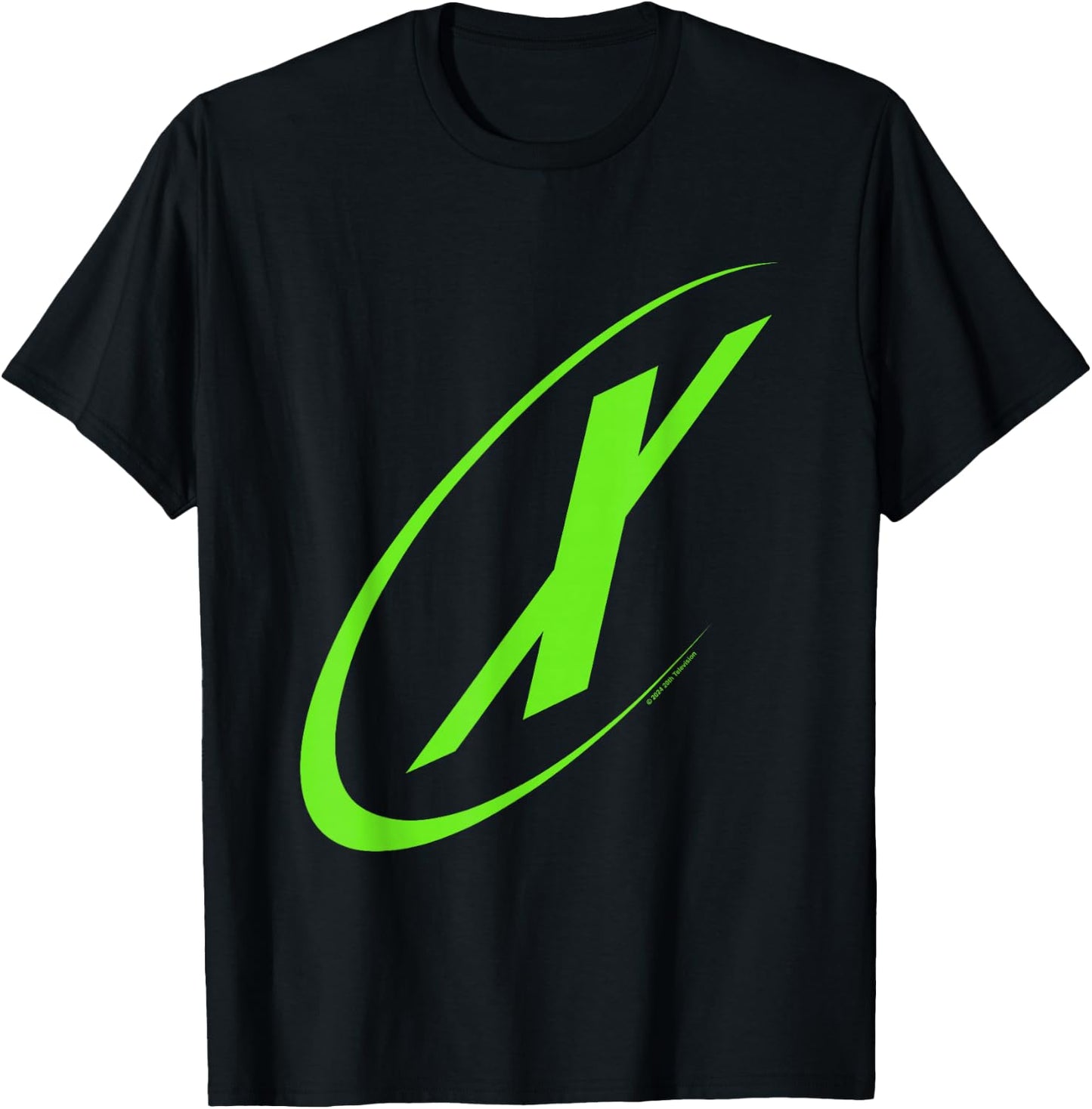 X-Files Retro Neon Green Big X Chest Classic Logo , Black, S T-Shirt - T-Shirt | Black