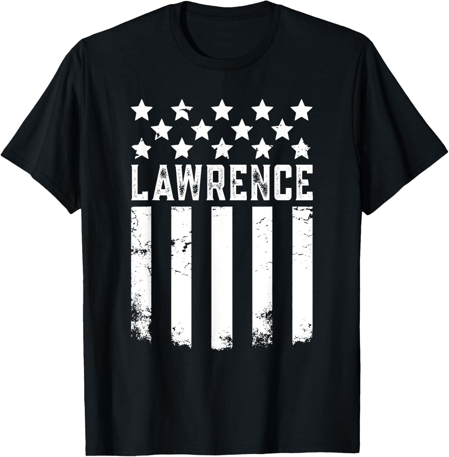 Lawrence Black Heart Pattern , -Adults, Small, , Short Sleeve T-Shirt - T-Shirt | Black