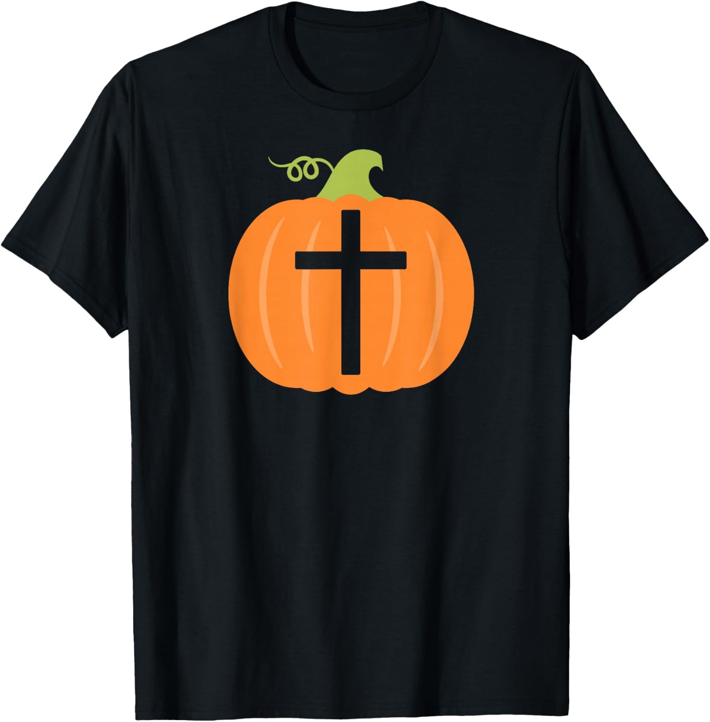Christian Cross Religious Pumpkin Halloween T Shirt T-Shirt - T-Shirt | Black