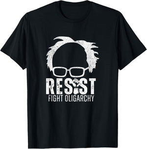 Resist Fight Oligarchy Bernie Sanders 2028 Bernie President T-Shirt - T-Shirt | Black