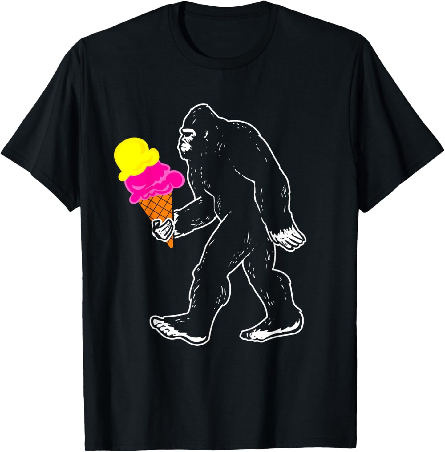 Bigfoot Ice Cream Sasquatch Women Kids T-Shirt - T-Shirt | Black