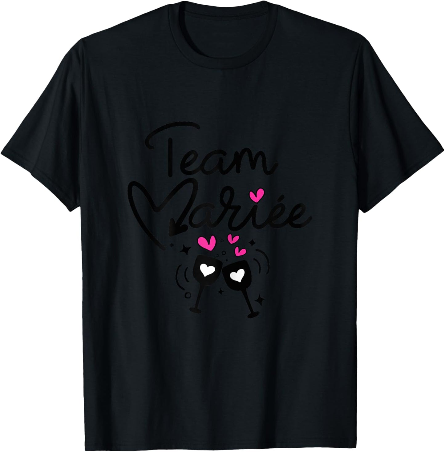Woman Bride Team Humor Woman Team Bride EVJF , white, Female X-Small T-Shirt - T-Shirt | Black