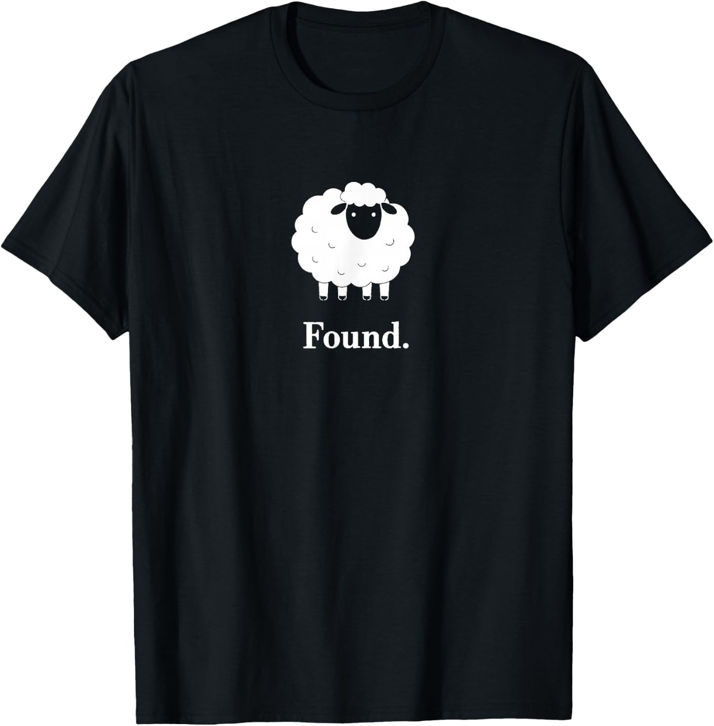 Found Minimalist Sheep Christian Psalm 23 Lamb Christian T-Shirt - T-Shirt | Black