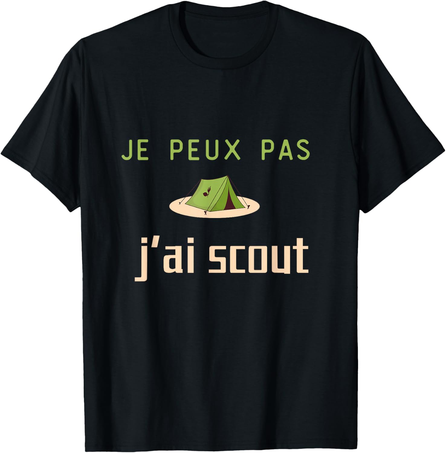 je peux pas j'ai scout , Black, S T-Shirt - T-Shirt | Black