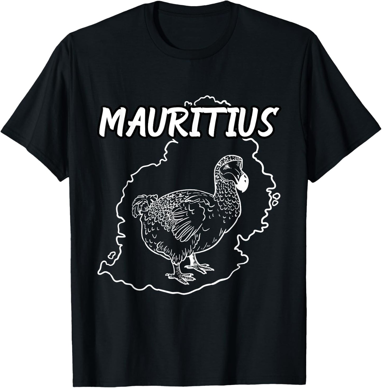 Cool Mauritius Country Map Dodo Bird National Animal T Shirt T-Shirt - T-Shirt | Black
