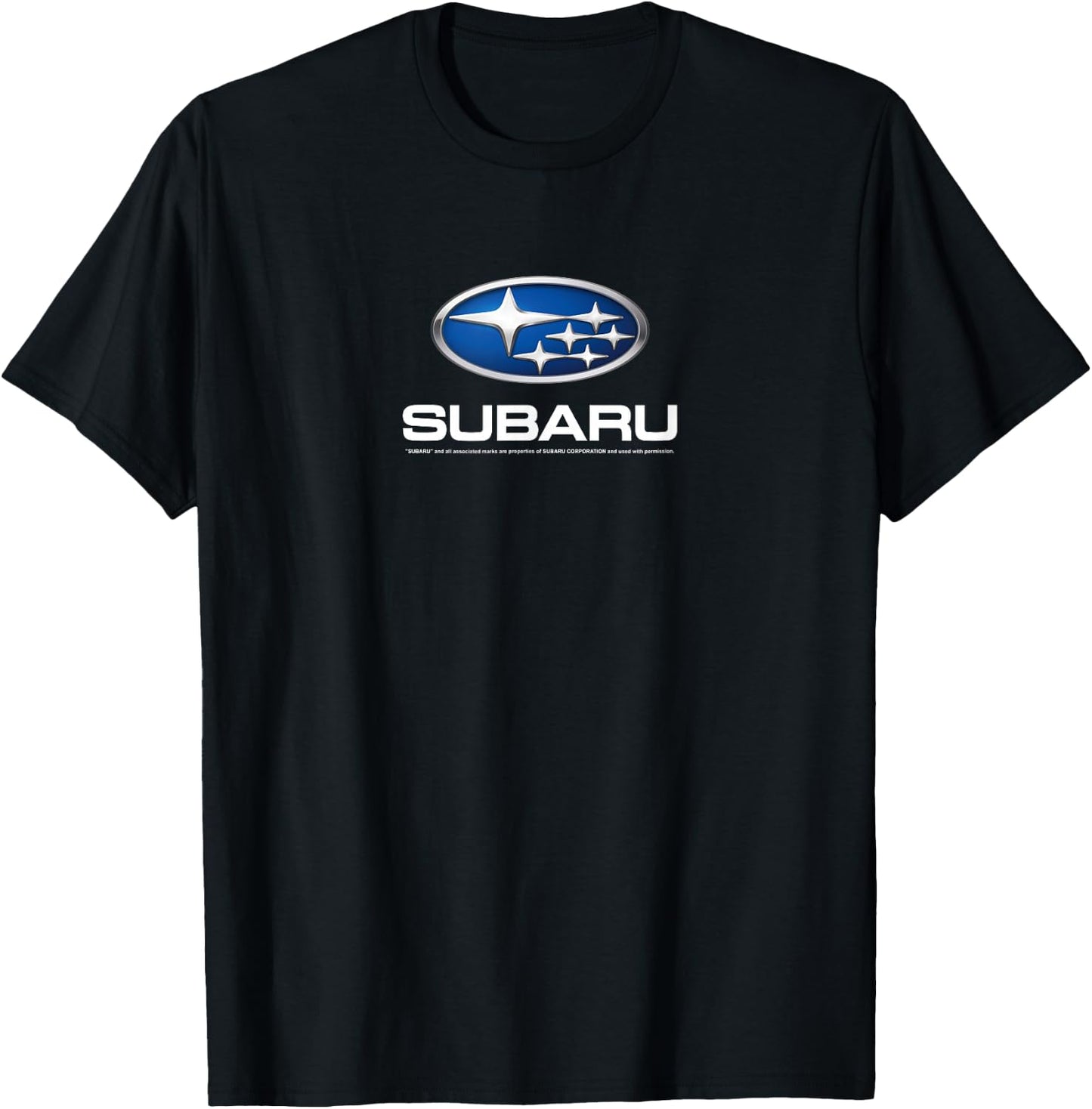 Subaru Modern Blue Stars Logo White Text Car Brand T-Shirt - T-Shirt | Black