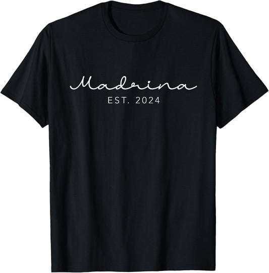 Madrina Est. 2024 Godmother Spanish Sweet Ladies T-Shirt - T-Shirt | Black