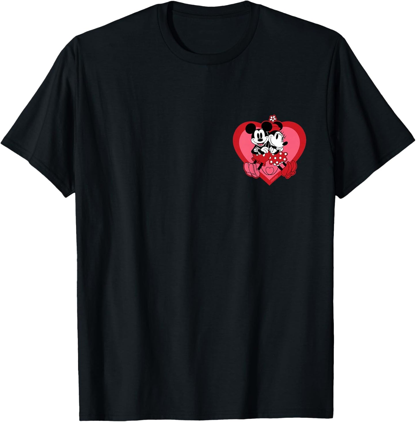 Disney Mickey & Minnie Mouse Couples Valentine’s Tail Heart T-Shirt - T-Shirt | Black