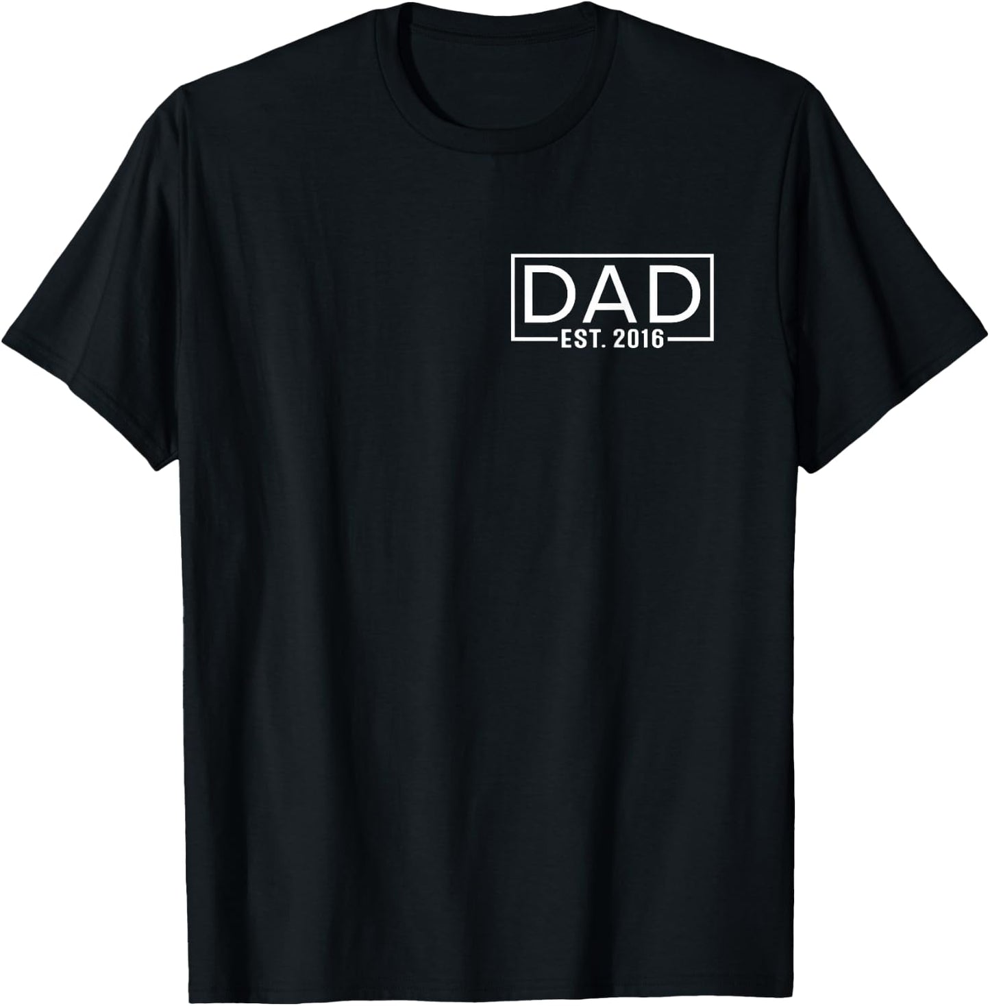 Father's Day Dad Est 2016 Logo Expect Pregnancy Announcement T-Shirt - T-Shirt | Black