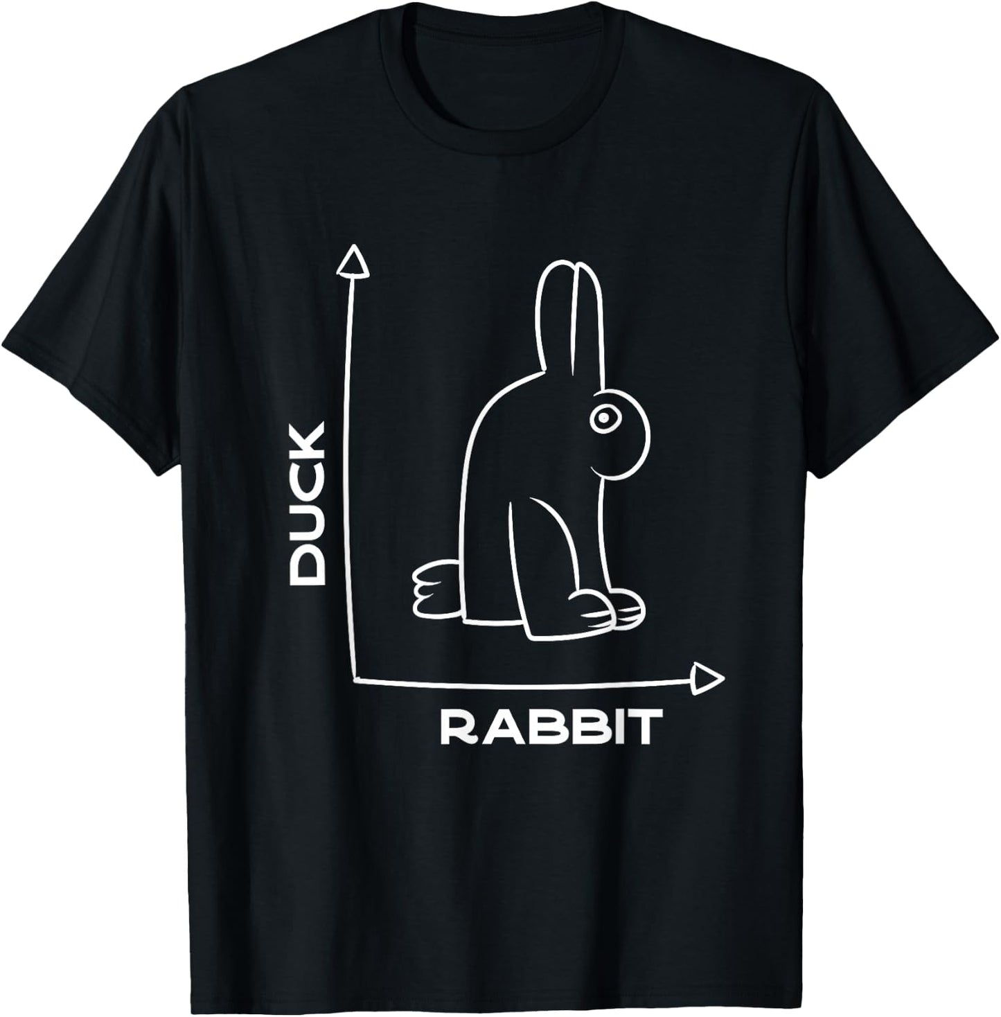 Ente - Kaninchen - lustig - Witz - Hase - optische Täuschung - Wortspiel T-Shirt - T-Shirt | Black