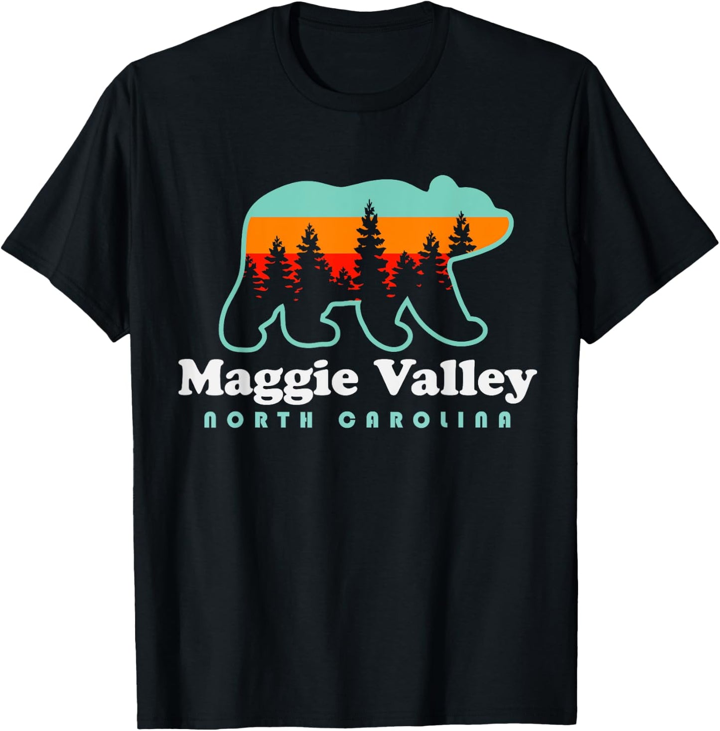 Maggie Valley North Carolina Mountain Town Vacation T-Shirt - T-Shirt | Black
