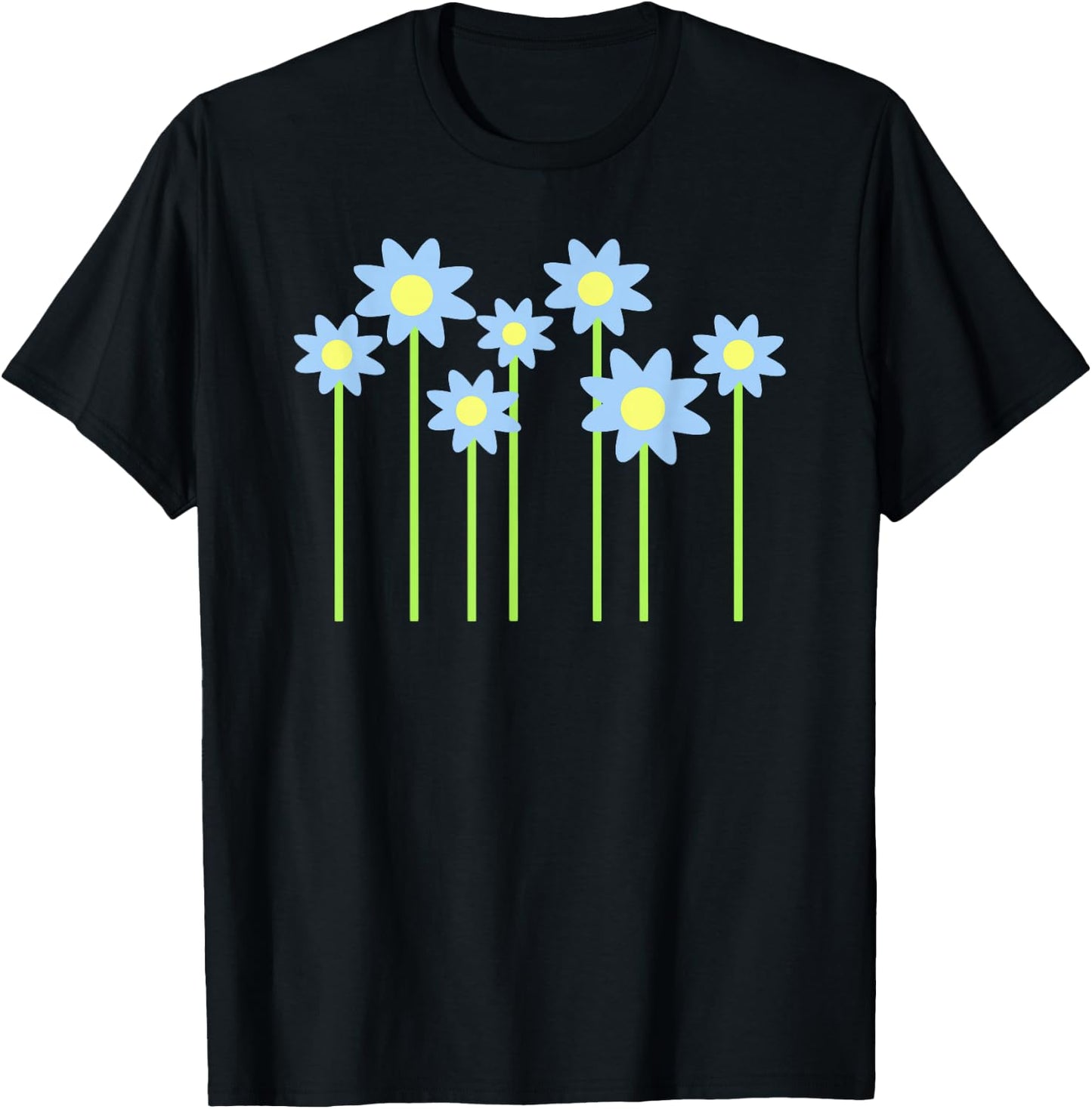 Blue flowers T-Shirt - T-Shirt | Black