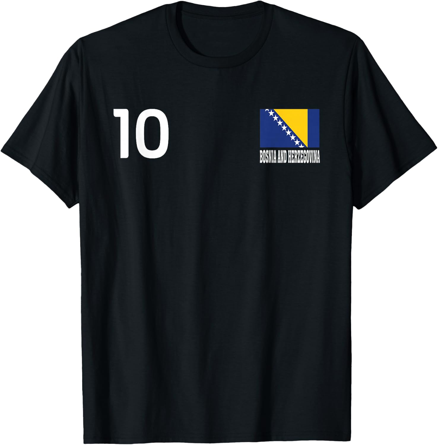Nationalflagge von Bosnien und Herzegowina, 10 Stück T-Shirt - T-Shirt | Black