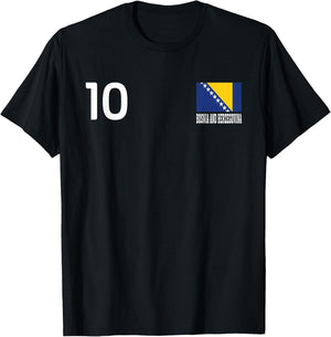 Nationalflagge von Bosnien und Herzegowina, 10 Stück T-Shirt - T-Shirt | Black