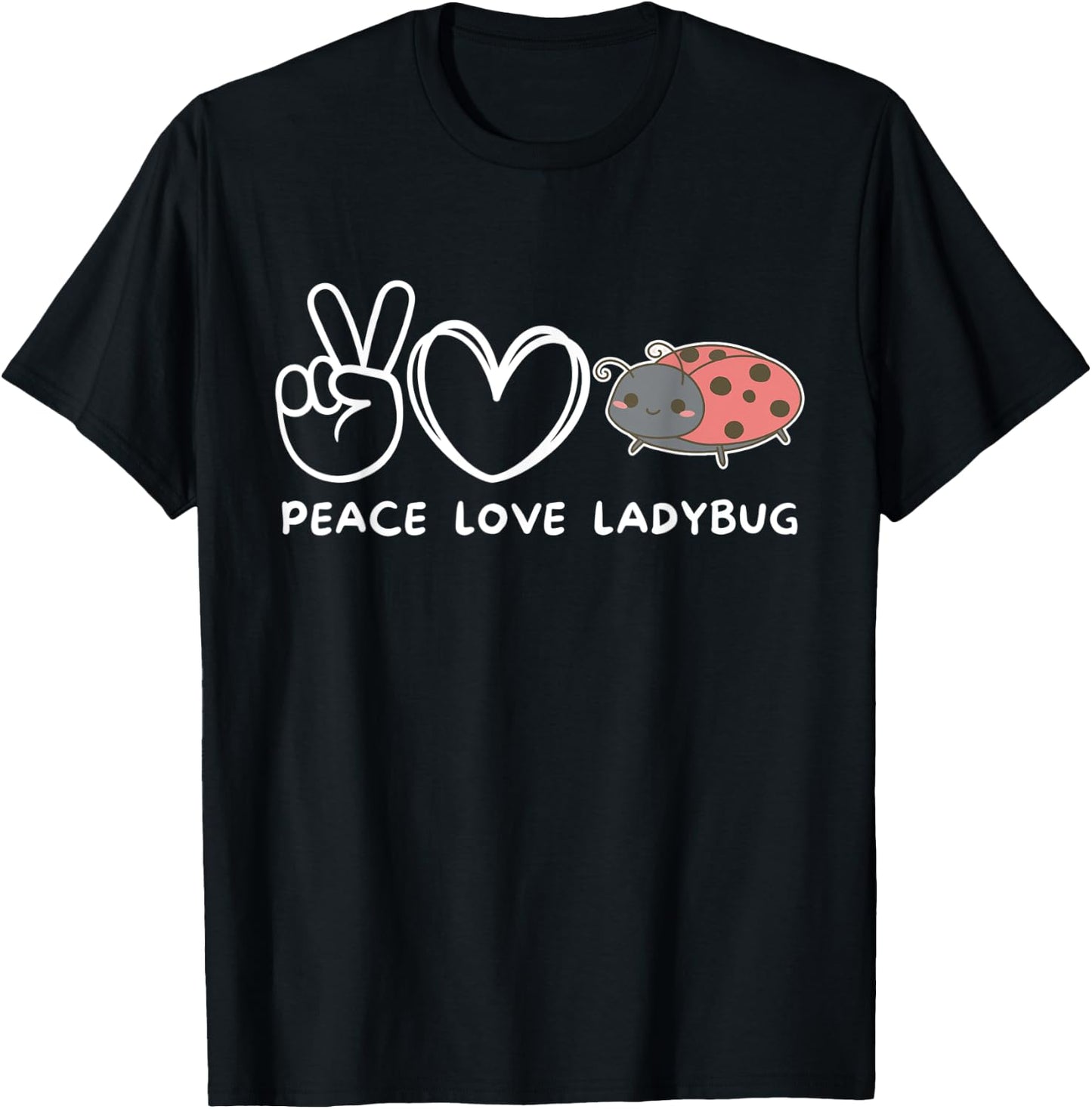 Peace, Love Ladybug Retro Ladybug Lover T-Shirt - T-Shirt | Black