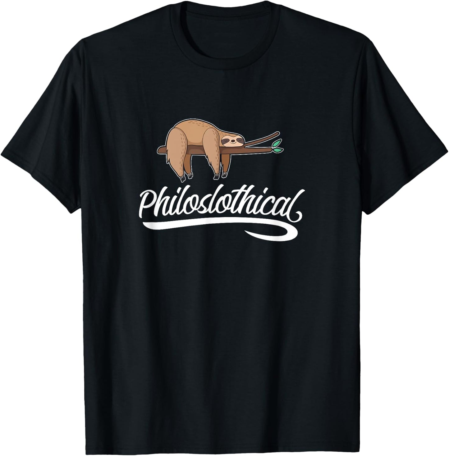 Philoslothical Sloth Funny Philosophical Pun Philosophy Gift T-Shirt - T-Shirt | Black