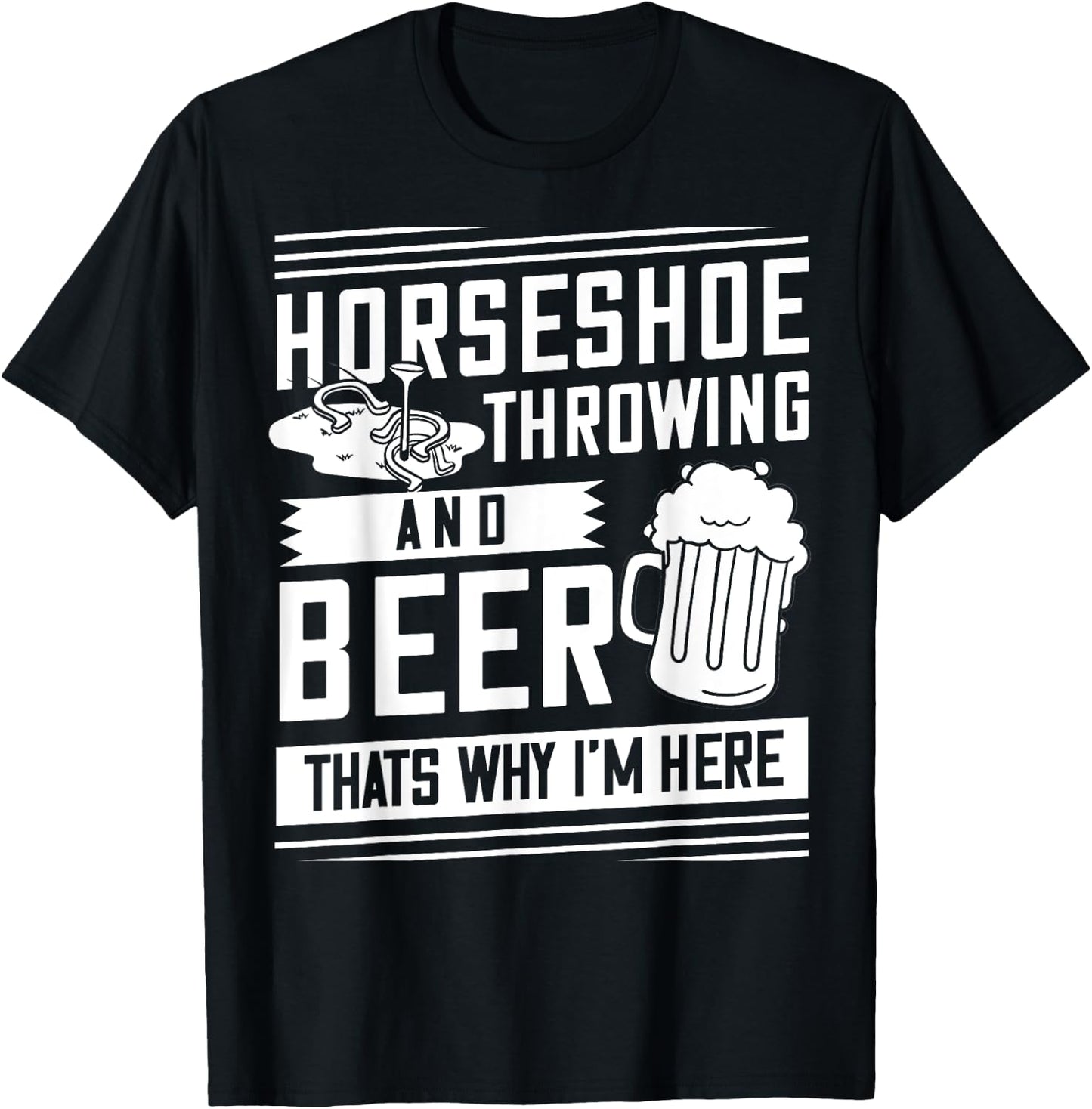 Horseshoe Pitching Gift Throwing Shoes T-Shirt - T-Shirt | Black