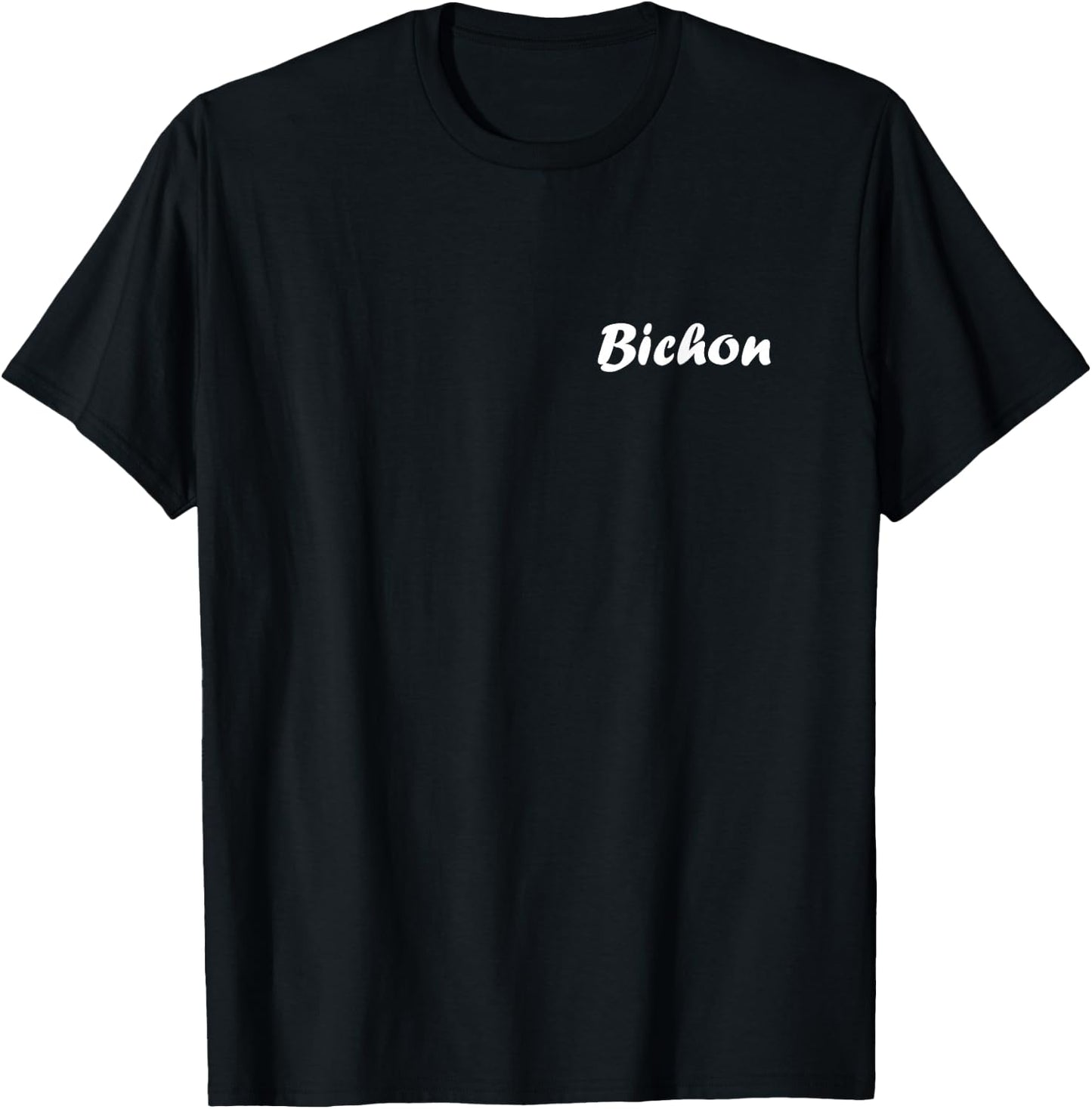 Simple Minimalist Name Badge Bichon , Black, S T-Shirt - T-Shirt | Black