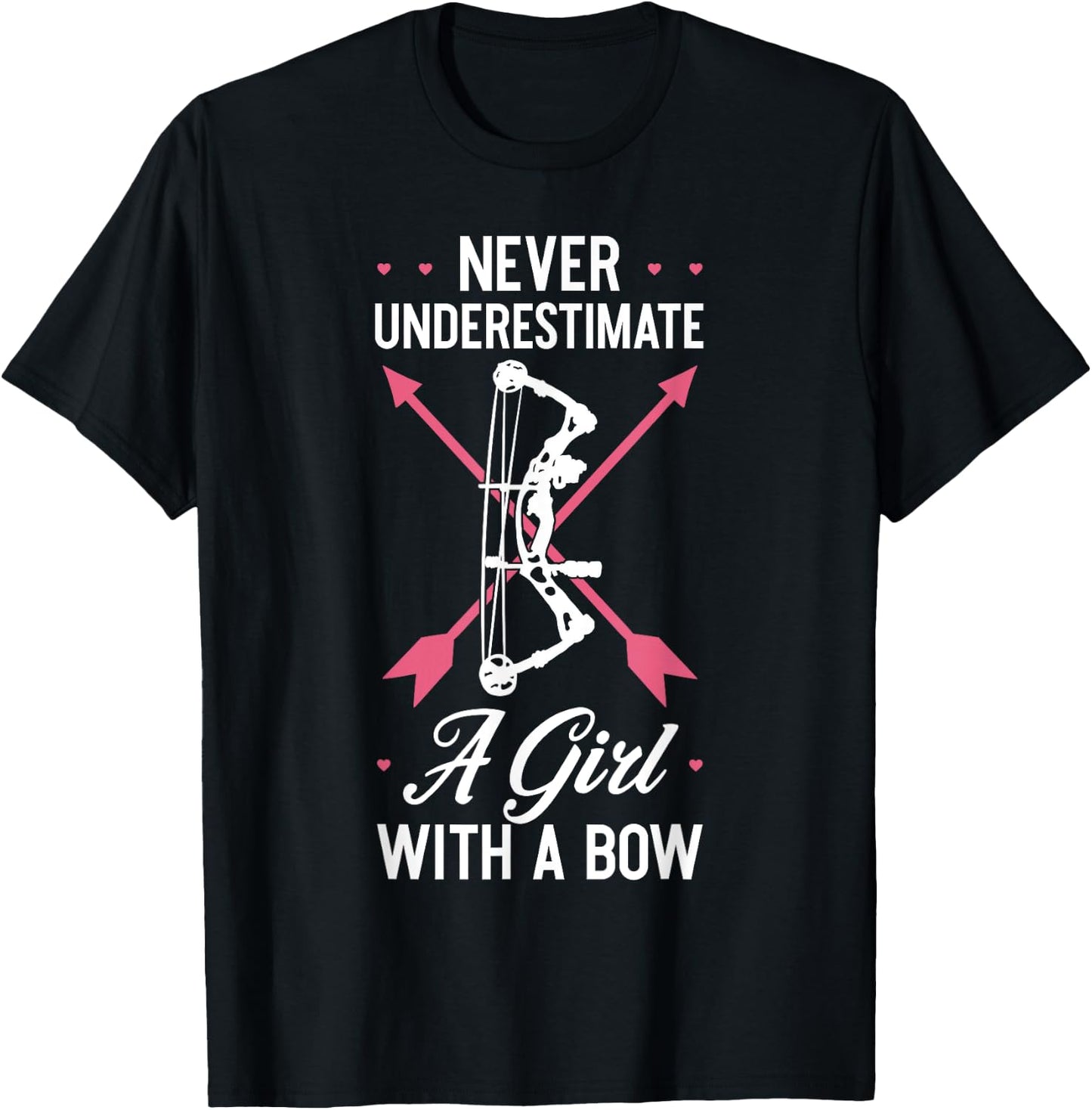 Girl Archer Archery Bowwomen Bow Bowhunter Toxophilite Arrow T-Shirt - T-Shirt | Black