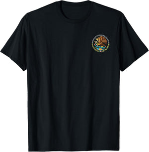 Mexico Coat of Arms Mexican Flag Seal Symbol T-Shirt - T-Shirt | Black