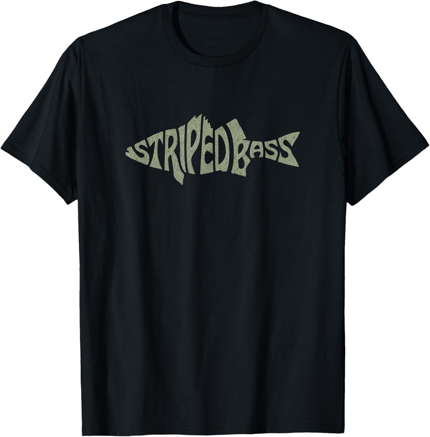 Striped Bass Fishing Art for Striper Fisherman Rockfish Fish T-Shirt - T-Shirt | Black