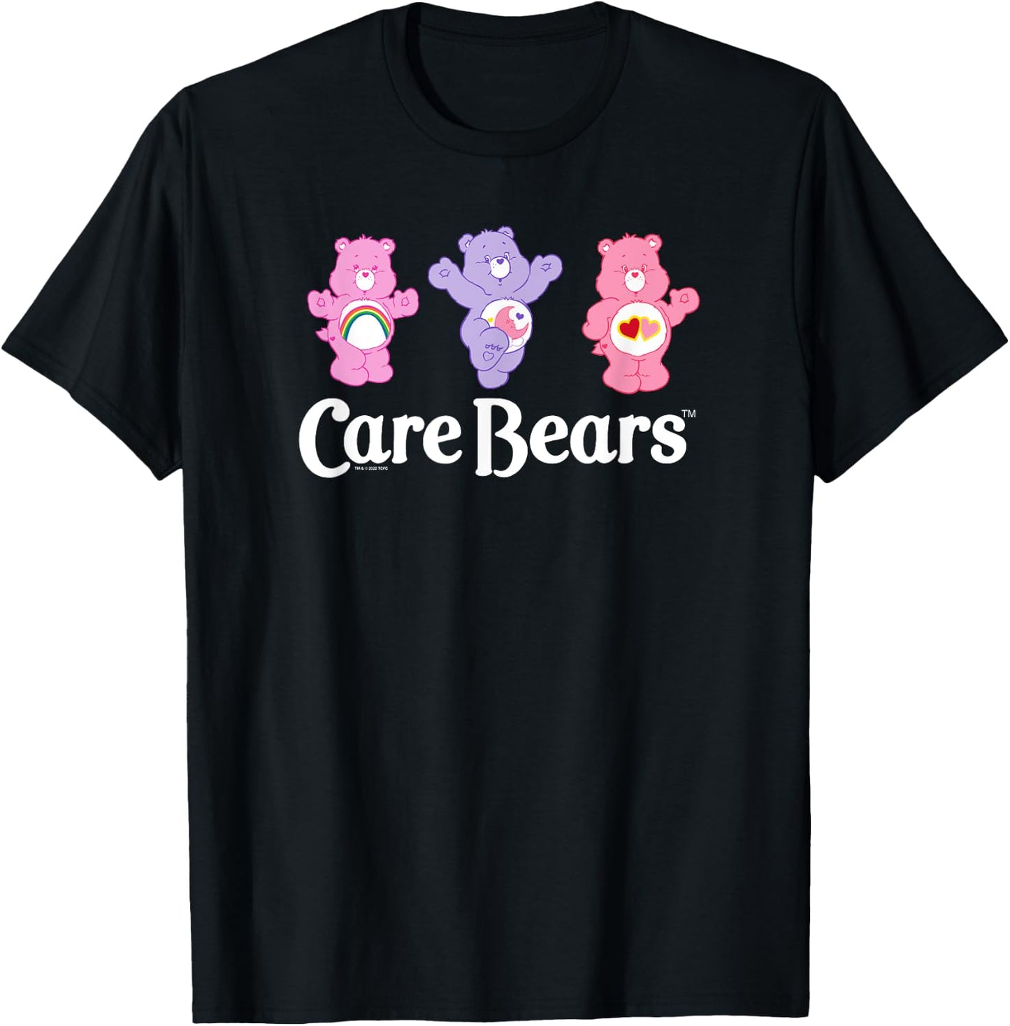 Care Bears Love-a-Lot Cheer & Sweet Dreams Bear Vintage Logo , Black, S T-Shirt - T-Shirt | Black