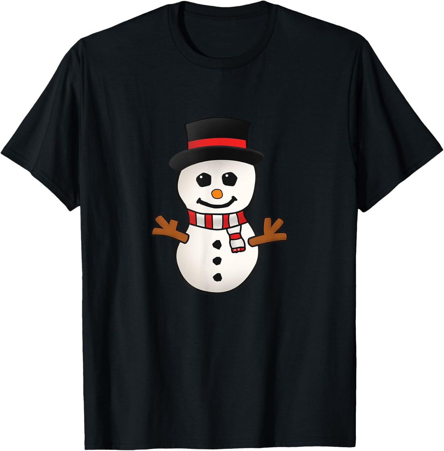 Cute Snowman Holiday Gift T-Shirt - T-Shirt | Black