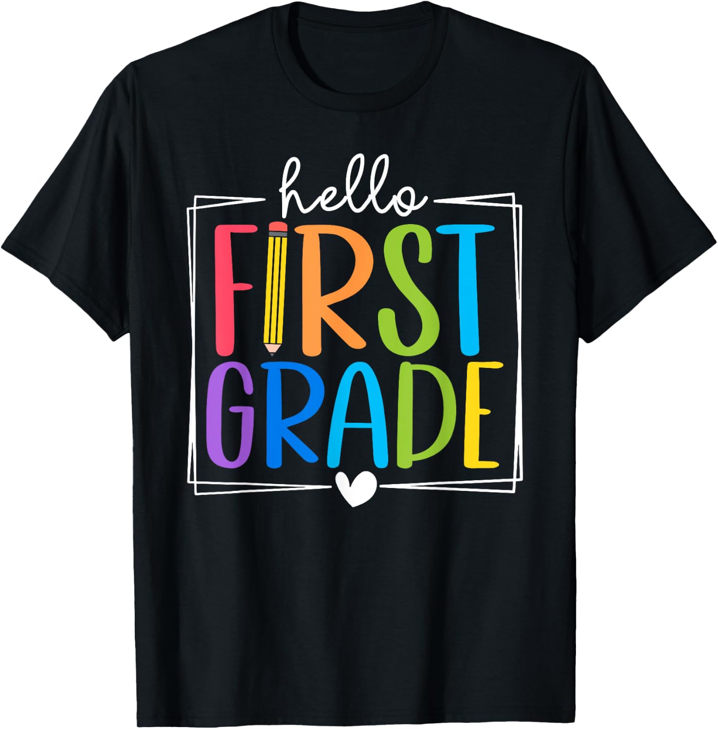 Hello First Grade Team 1st Grade Back to School Teacher Kids T-Shirt - T-Shirt | Black