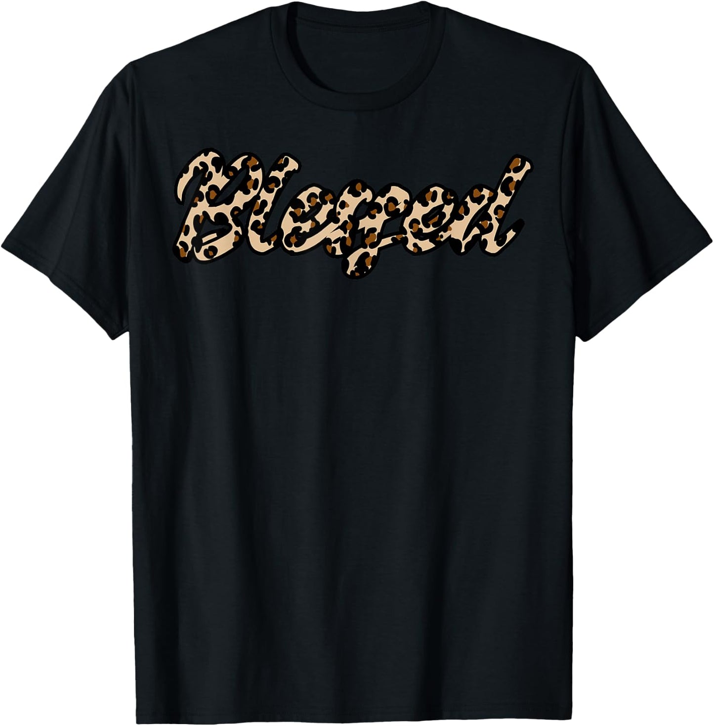 Leopard Design in Blessed T-Shirt - T-Shirt | Black